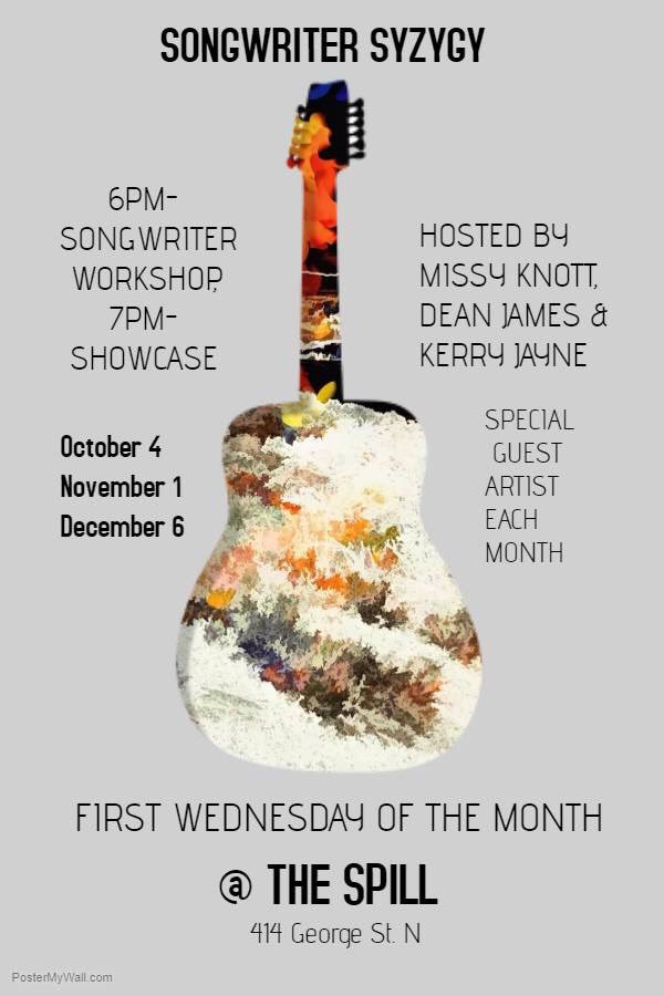 singingwrg's tweet photo. #SongwriterSyzygy tomorrow night at @TheSpillBar with @DeanJamesMusic and Kerry Jane. Come write songs with us! #peterborough @ptbo_LIVE https://t.co/XScpnwSaj9