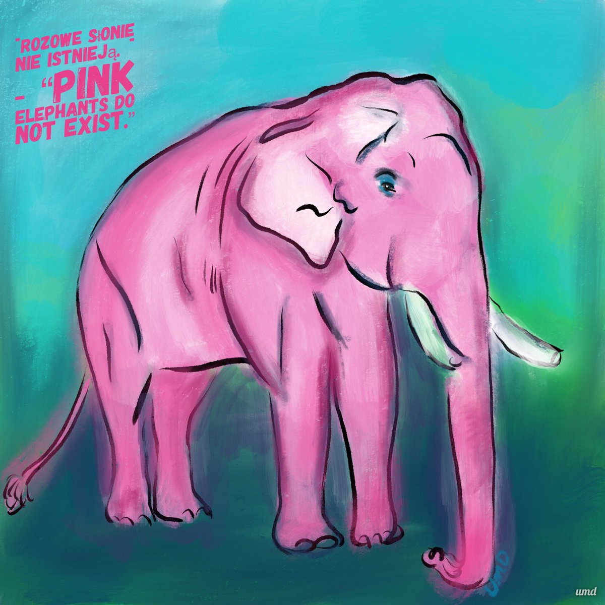 unnikrishna's tweet photo. A pink elephant spotted!
"Różowe słonie nie istnieją." (Polish)- “Pink elephants do not exist.”
@FastCompany #FCGetCreative #pinkelephant https://t.co/e5PMx0Q9J3