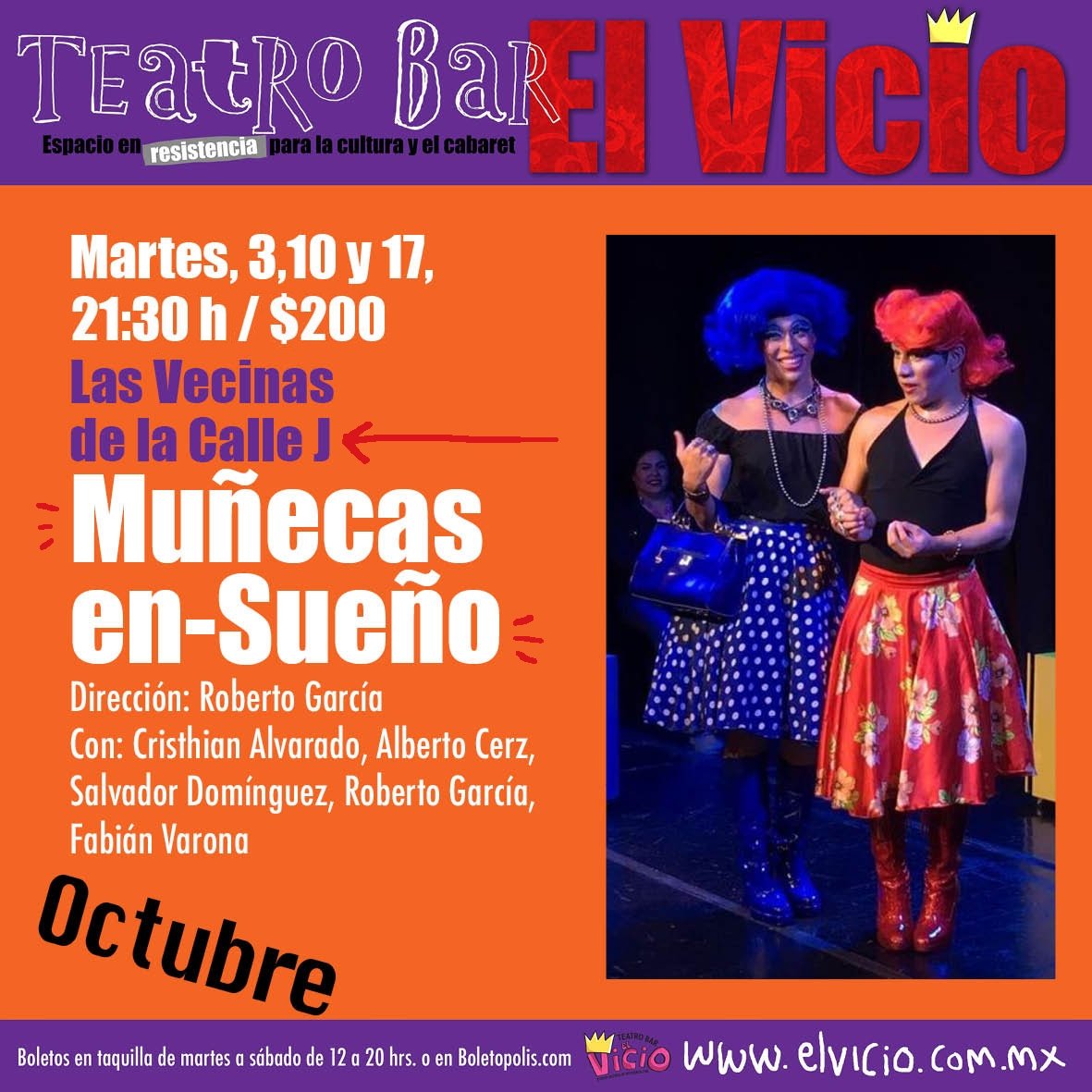 OcioDF's tweet photo. #PasesDobles "Muñecas en-sueño" HOY 21:30h @elvicioteatro envía MUÑECAS y TU NOMBRE a promocionesociodf@gmail.com https://t.co/4zWwczIMnY