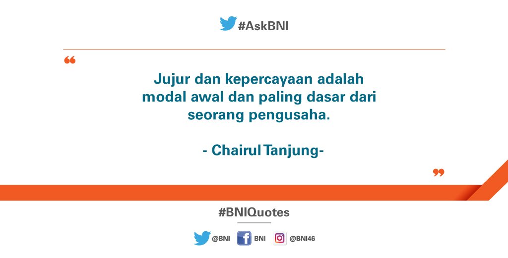 Selamat pagi! Utamakan kejujuran dalam segala hal  #BNIQuotes