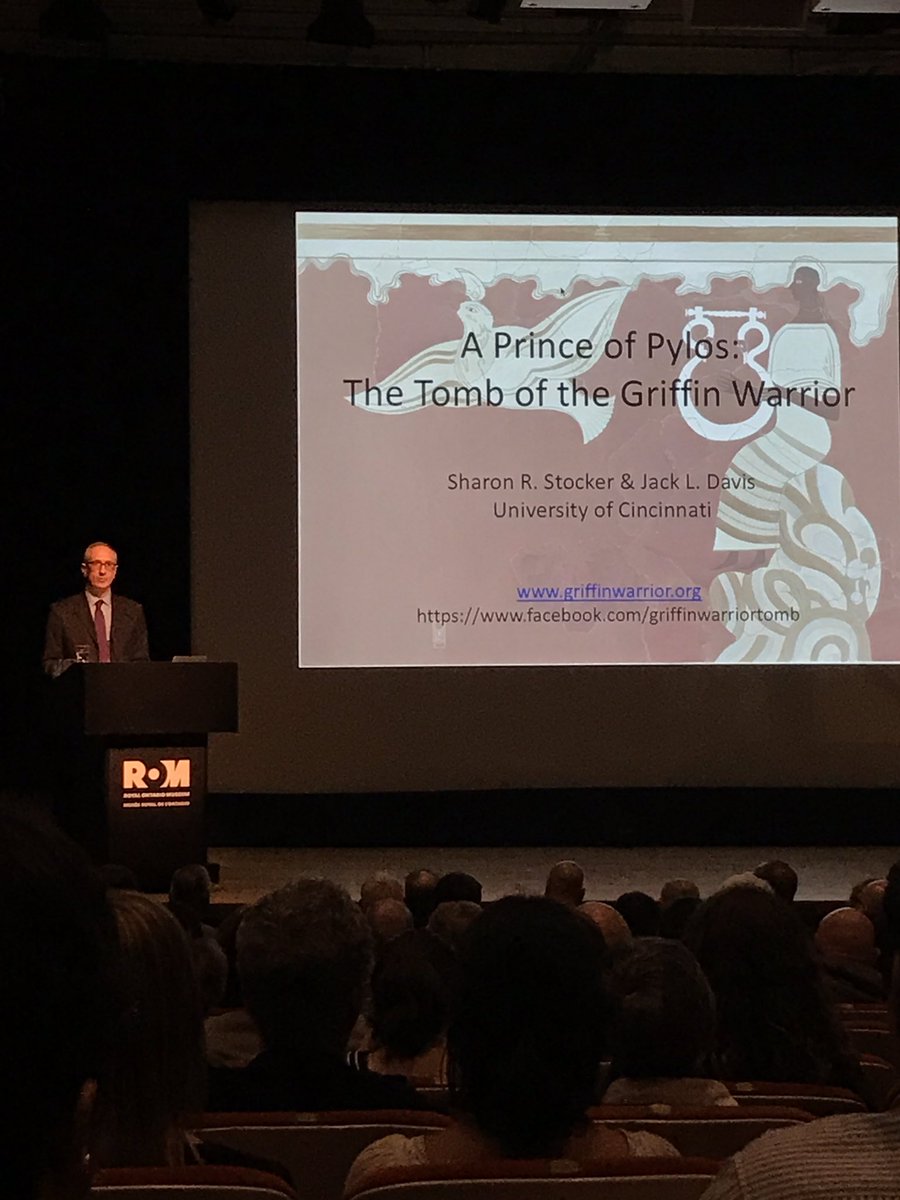 the4thculture's tweet photo. Shari Stocker speaks @ROM on the tomb of the griffin warrior - Alexandros Ioannidis consul general introduces the lecture #graa2017 https://t.co/zRFqQ8r1Oc
