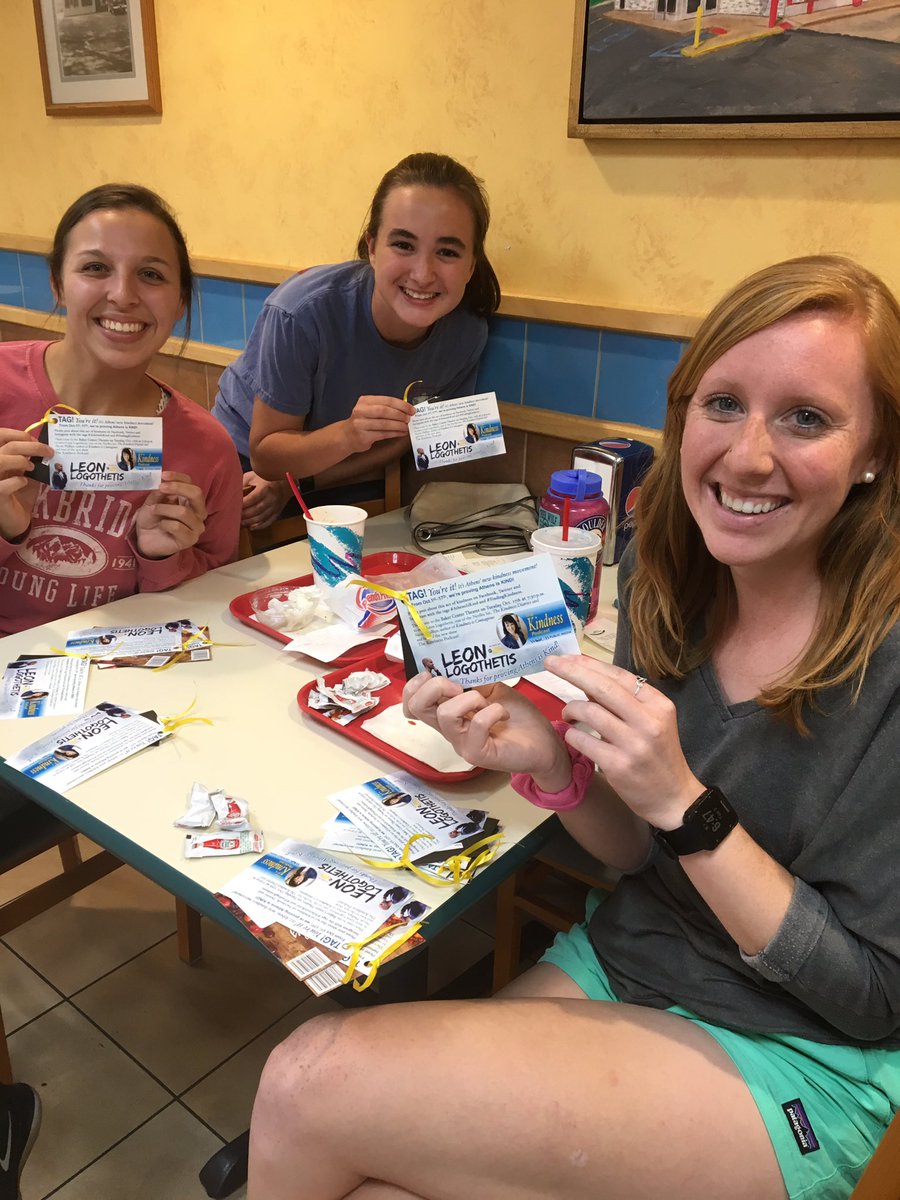 KindnessPodcast's tweet photo. We've recruited some new kindness ambassadors to give away @kroger and @donkeycoffee gift cards! #athensiskind https://t.co/meuh6srNqz