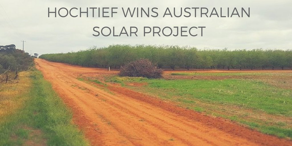 Hochtief has won a AU$133m contract to build a #solar farm at Robinvale in Victoria ow.ly/FFaO30fAj6o #renewables #sustainability