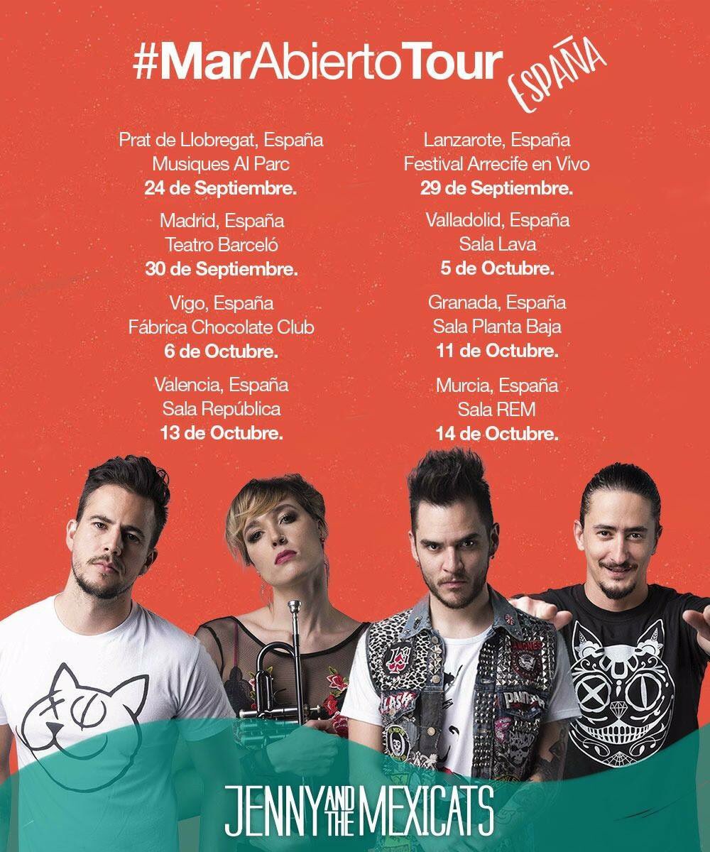 NoHayDeQ's tweet photo. 👉🏼 Amigos aquí os dejamos el #MarAbiertoTour de @JennyandMexicat 🔝Recuerda 13 de octubre en La Sala República 😍 https://t.co/wwZk2ukib8