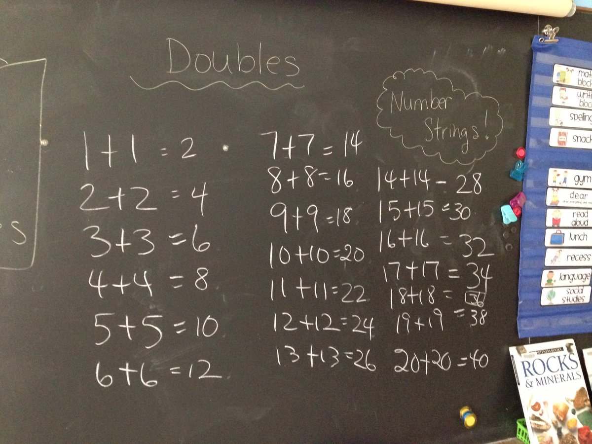 Burlock_class's tweet photo. New strategy today...doubles! @AngusMorrisonES @scdsbmath #numberstrings https://t.co/sMbL1HGUke