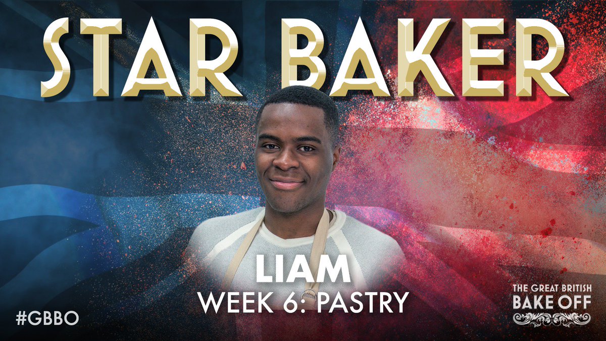BritishBakeOff's tweet photo. Well done, Liam! [Not shown: Cynthia, the *other* Star Baker]. #PastryWeek #GBBO https://t.co/KBnmzgyk3A