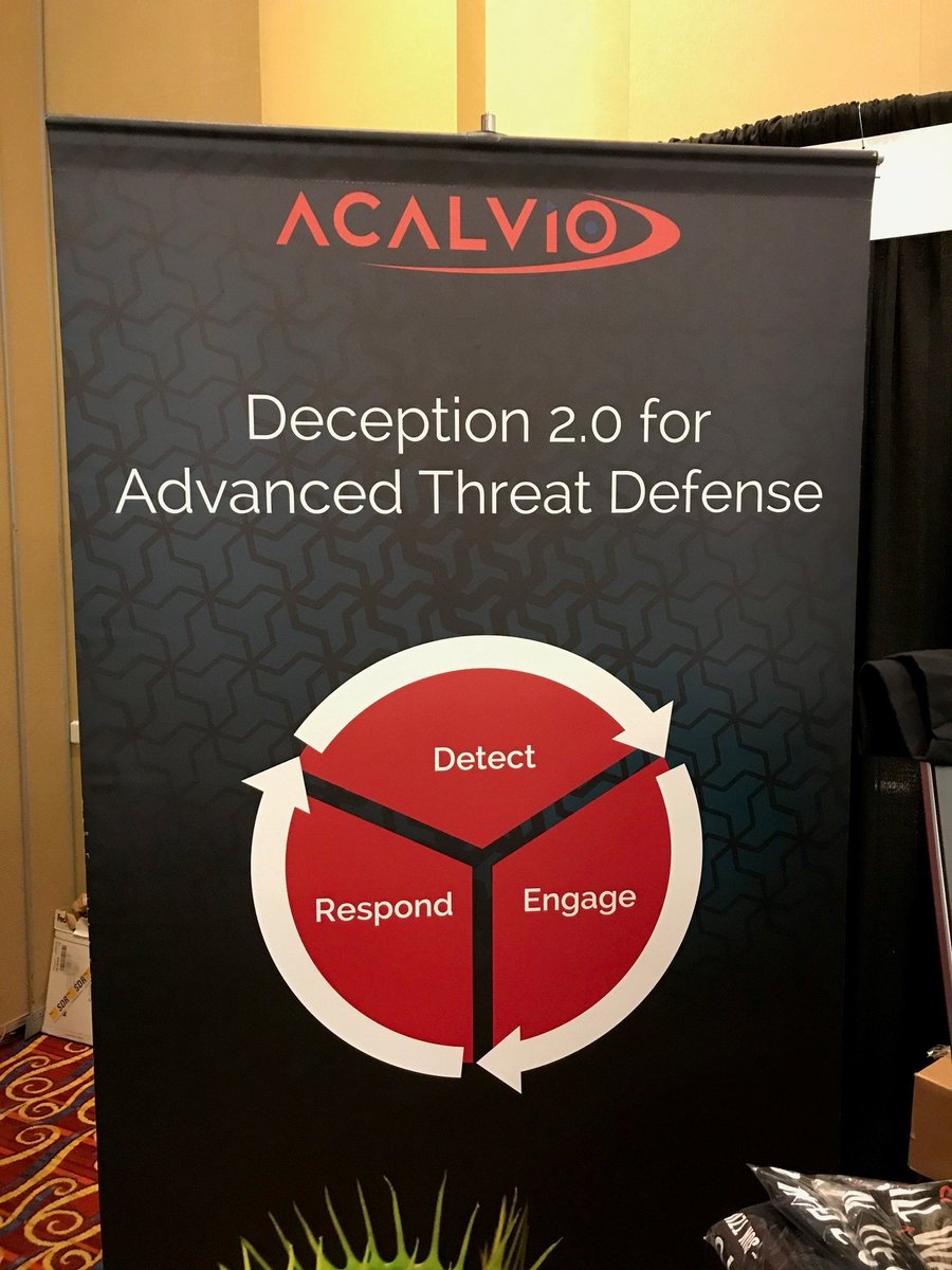 AcalvioTech's tweet photo. Who's at #FSISACFall? Look out for this sign and meet our experts to find out the latest in #Deception20 https://t.co/I4dnlZLbLJ @FSISAC https://t.co/4wewljr9Qp
