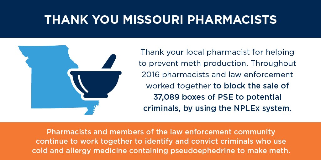 AAFASTL's tweet photo. Missouri pharmacists use #NPLEx to fight meth while protecting consumers' rights to accessible cold & allergy meds https://t.co/ibckWnYPl5