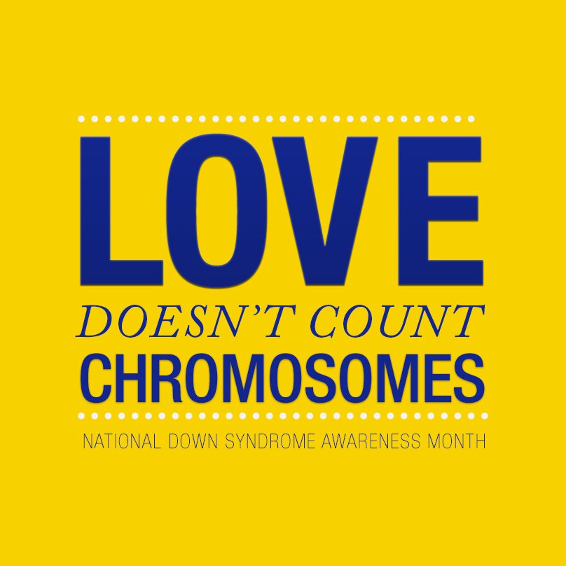 #DownSyndromeAwarenessMonth -our opp to spread awareness &amp; celebrate ppl w/ down syndrome &amp; make aware of their abilities &amp; accomplishments!