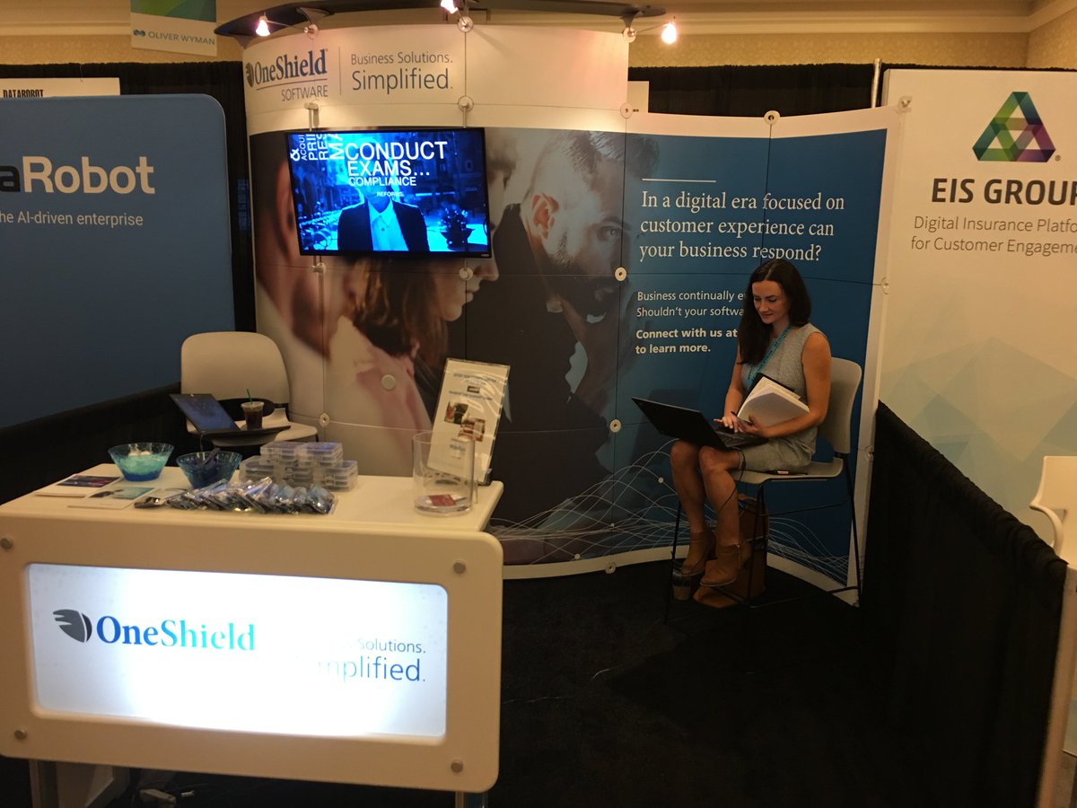 OneShield's tweet photo. Exhibit hours are kicking off! Join us at InsureTech booth 503 - and get your tickets to the closing night after party! #InsureTechNow https://t.co/xikQPIMjGa