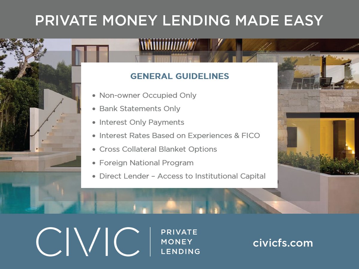 briancfung's tweet photo. Private money lending made easy. Check out CIVIC's General Guidelines and #thinkoutsidethebank #brianlending #privatemoney #hardmoney https://t.co/B4AJKTmaMM