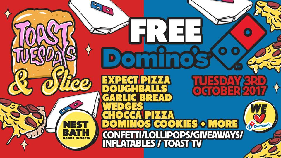 DJAwesomeWells's tweet photo. Join me at @thenestbath tonight at @brightsidebath as part of Toast Tuesdays. I'm DJing 11-2am and we've got free pizza! #sliceoffriedgold https://t.co/Yo6B2bAAvK