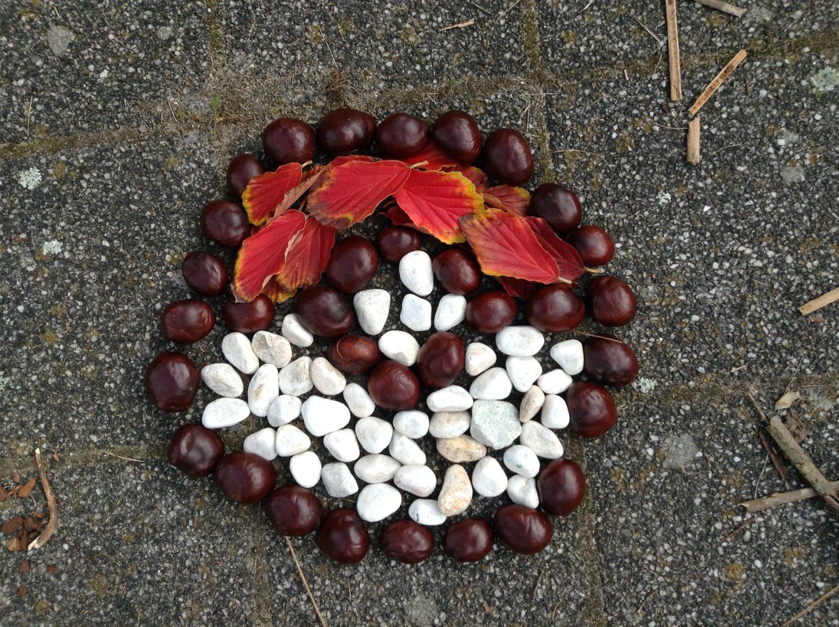 Creating #Autumn #Mandalas with grade 5 #outdoorlearning #EAL