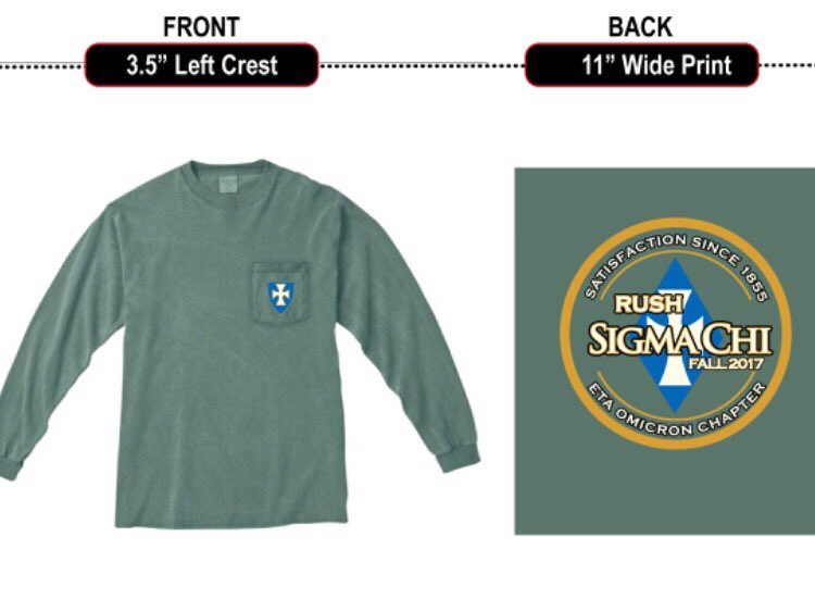 Come purchase our Fall 2017 Rush Shirts! They will be $20 a shirt! DM us for more information or to place an order! #InHoc