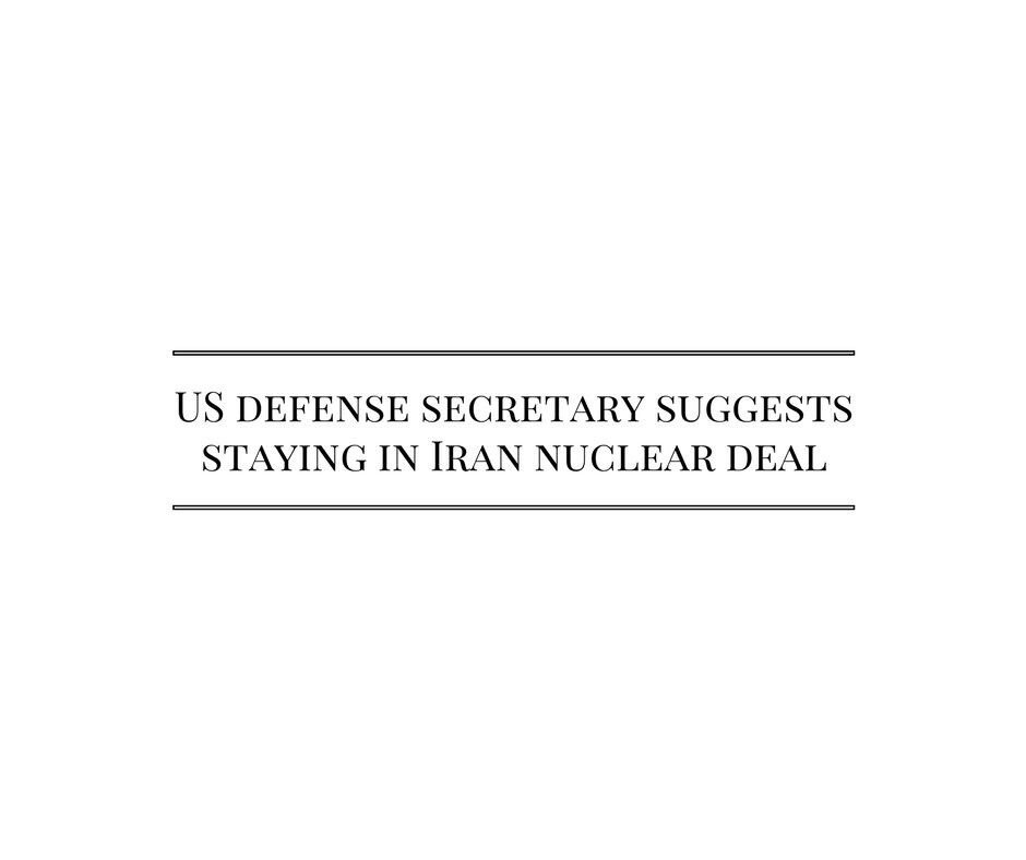 WarsawPRI's tweet photo. #US Defense Secretary Mattis suggests sticking with #Iran nuclear deal https://t.co/13AfWl3YNi #WaPRI #IranDeal https://t.co/L0F1CMNHIw