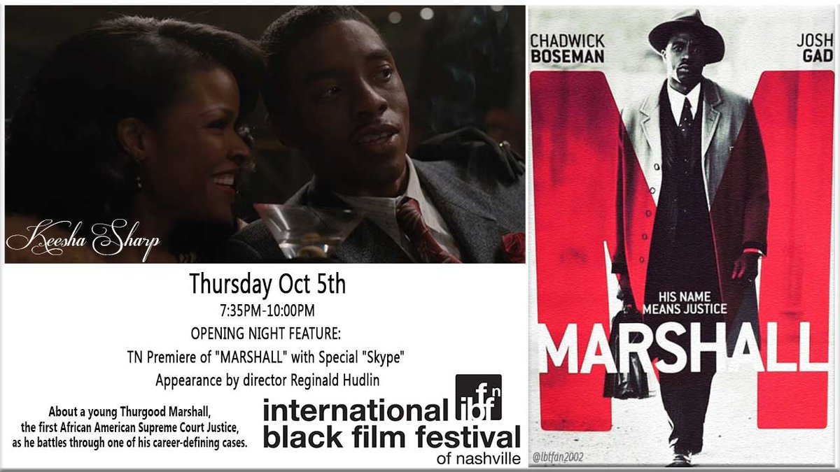 LethalWeaponHQ's tweet photo. #LethalWeapon fans if u live n the Nashville area #marshallmovie will be a part of the #IBFF2017.  
TIXS➡️ https://t.co/9umh5nFCBB https://t.co/c8ws6ULrjX