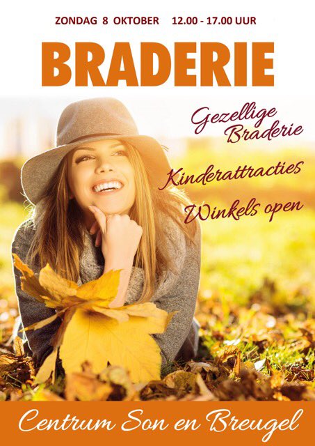 Aanstaande zondag is er een gezellige braderie in het centrum van Son en Breugel; tot dan! #senb #braderie #sonenbreugel