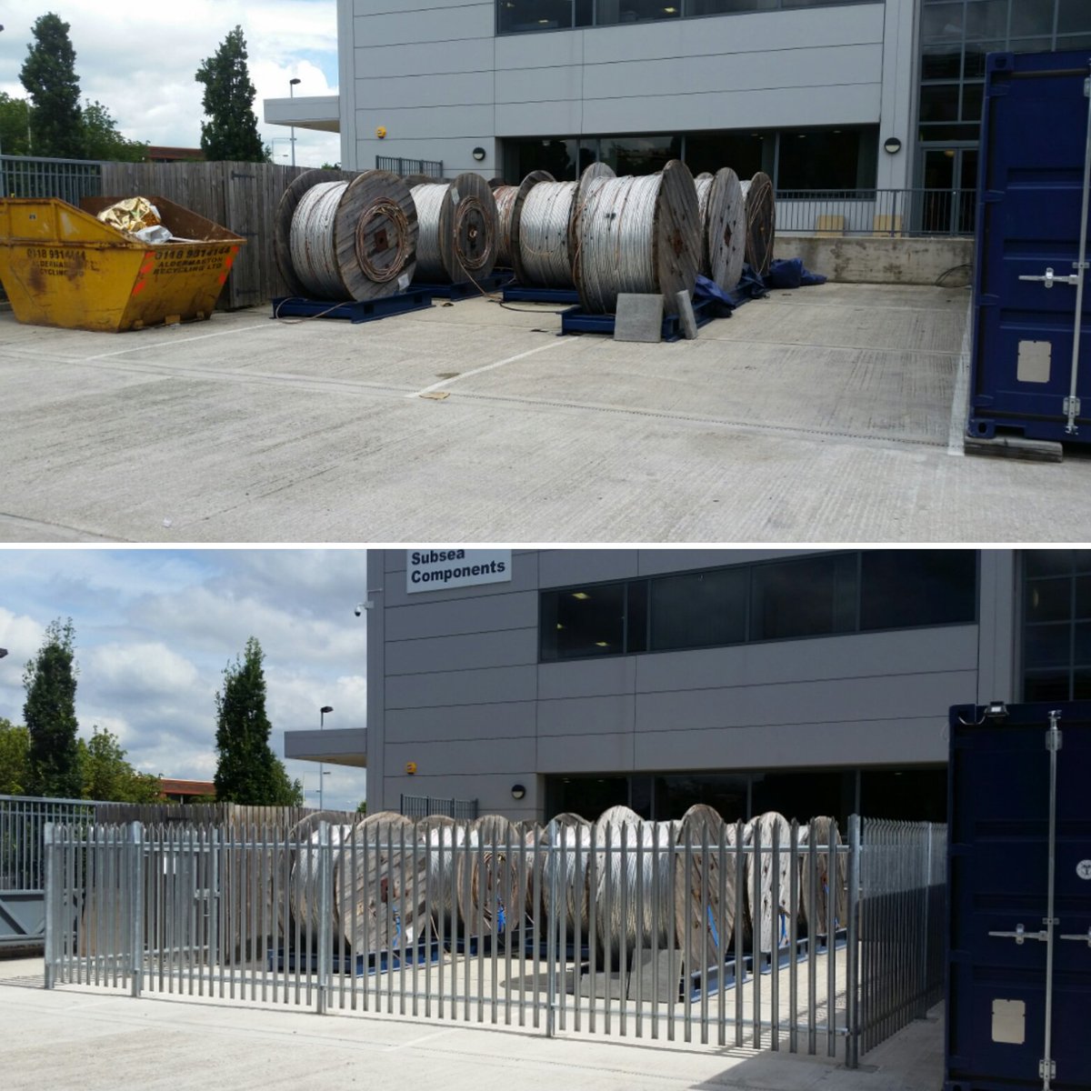Adsungroup's tweet photo. A bit of #securityfencing carried out recently. About 150m! 100m through thick hawthorne!!
#fencing #landscaping #palisadefencing https://t.co/lXDDQeDlPm