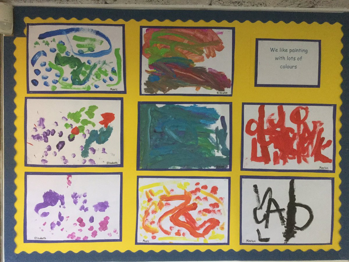 LseAlison's tweet photo. Look at our individual painting styles. Everyone is unique in their creativity #markmaking https://t.co/J9pCKHRRIZ