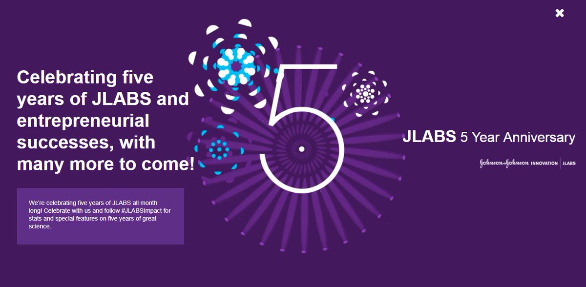 JNJInnovation's tweet image. It begins! We are celebrating 5 Yrs of #JLABS &amp;amp; entrepreneurial successes all month! Check out our website takeover jlabs.tv/5Years