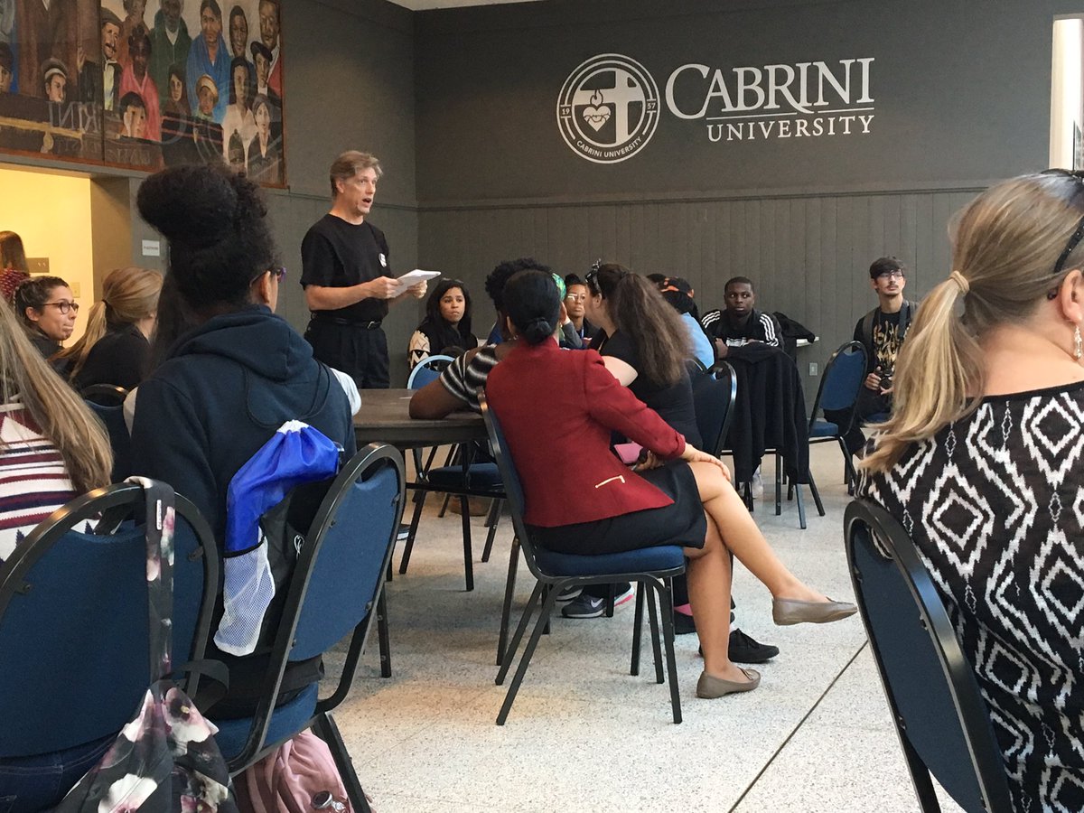 CabriniSGA's tweet photo. Happening now at Cabrini: March Against White Supremacy #NoHateWeek hosted by @CabriniBsu https://t.co/ewqYnW7OVT