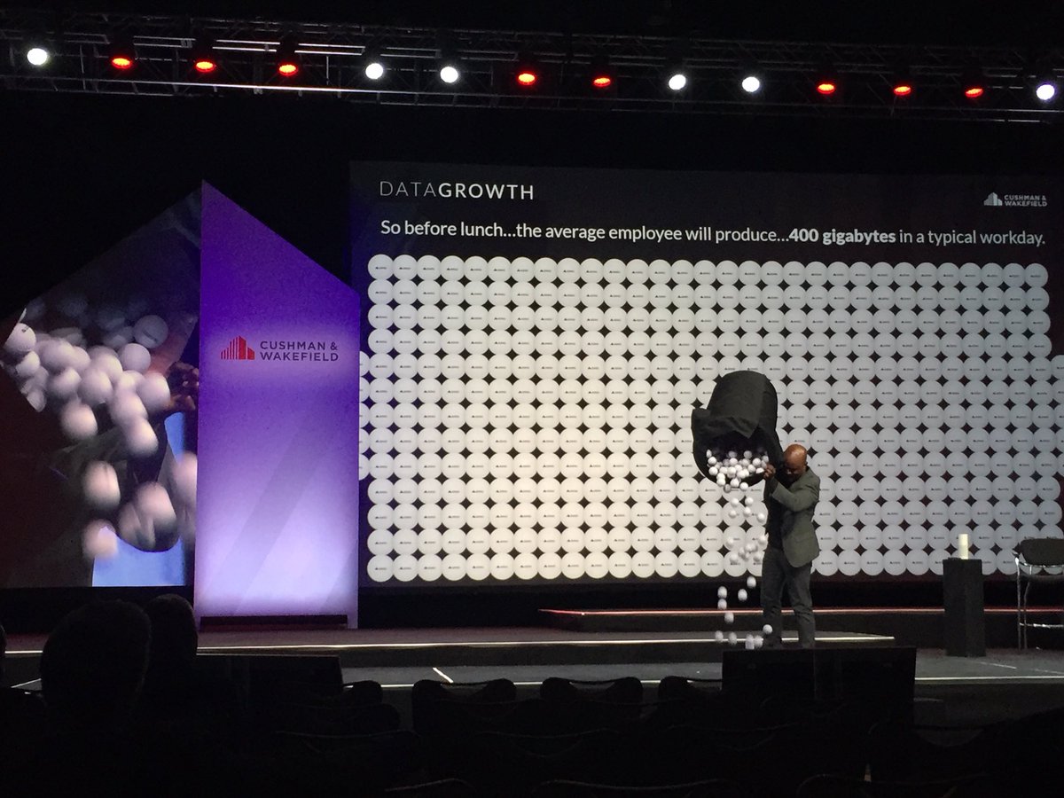 BarbiReuter's tweet photo. 90% of the worldโs data was created in the last 2 years, says Adam โIโm a digital dudeโ Stanley @ALSWharton #cwfastforward https://t.co/h1a35SwTPA