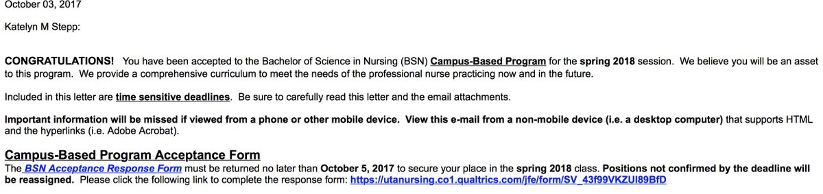 kittykatindahat's tweet photo. I COULDN'T BE HAPPIER TO ANNOUNCE THAT I JUST GOT ACCEPTED INTO THE UTA NURSING PROGRAM!!!! https://t.co/JuMPTiKIcO