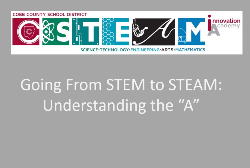 CobbVisualArts's tweet photo. I had a great time presenting to teachers at @STEMcobb Innovation Academy today!! #STEMcobb #cobbSTEAM #STEAMcobb #cobbartrocks #engagecobb https://t.co/zNxwGasHVo