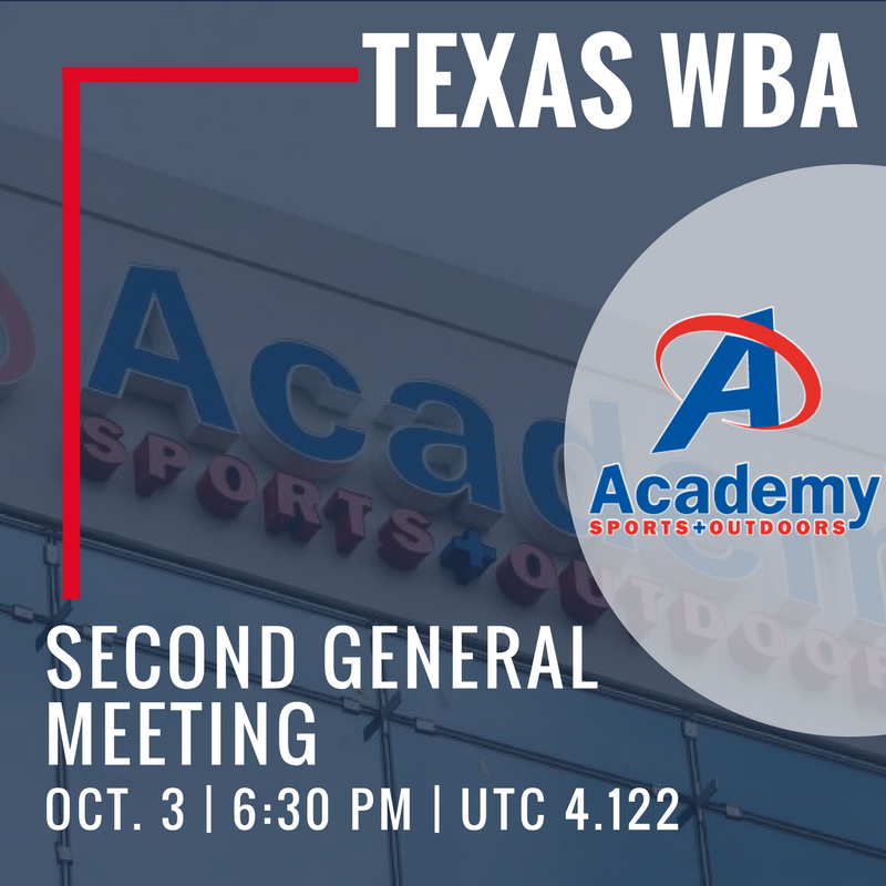 TexasWBA's tweet photo. Just a reminder that our second meeting is TONIGHT! https://t.co/2cMFReWn7u