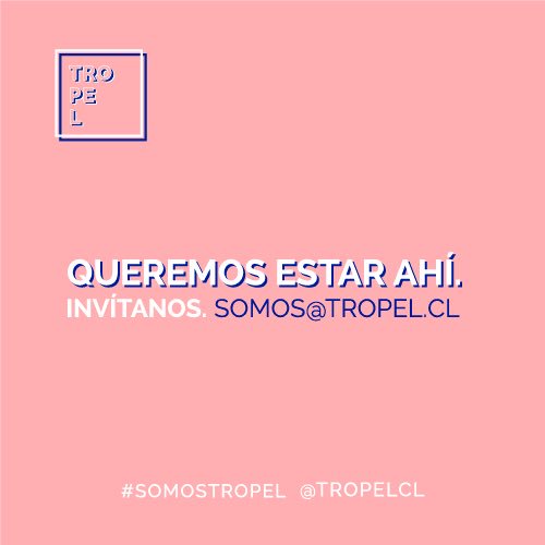 Tropelcl's tweet photo. ¡Queremos estar en tu evento! Invítanos. Escríbenos a somos@tropel.cl 👈🏼📸 #SOMOSTROPEL 🤘🏼 https://t.co/UVnRZSfc5F