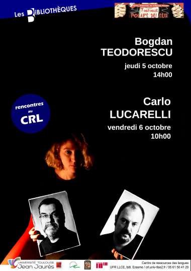 [Rencontres] 5-6 oct : Carlo Lucarelli et Bogdan Teodorescu au #CRLut2j dans le cadre du festival <a href="/TlsePolarsduSud/">ToulousePolarsduSud</a> frama.link/_LRs2TGr