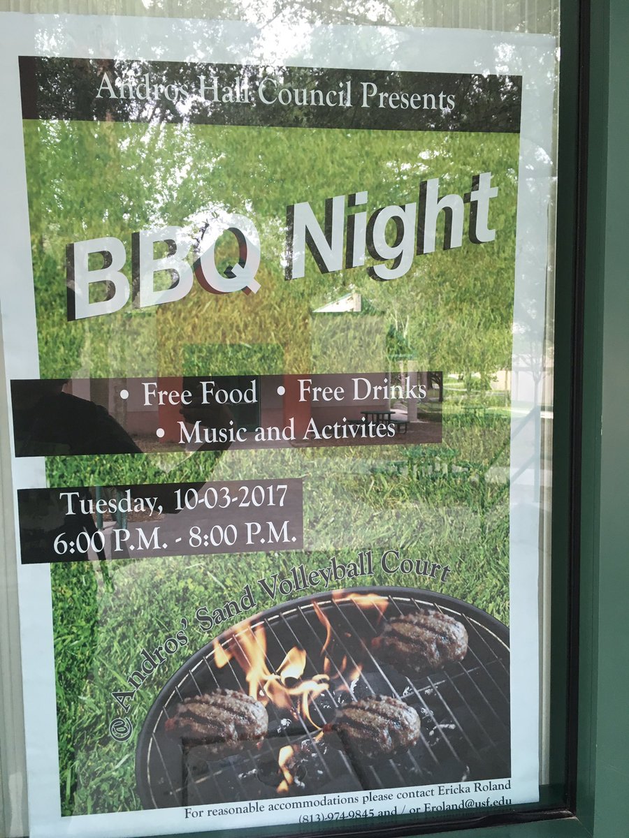 FreeFood_USF's tweet photo. BBQ, details on the poster https://t.co/XTAr02tQnT