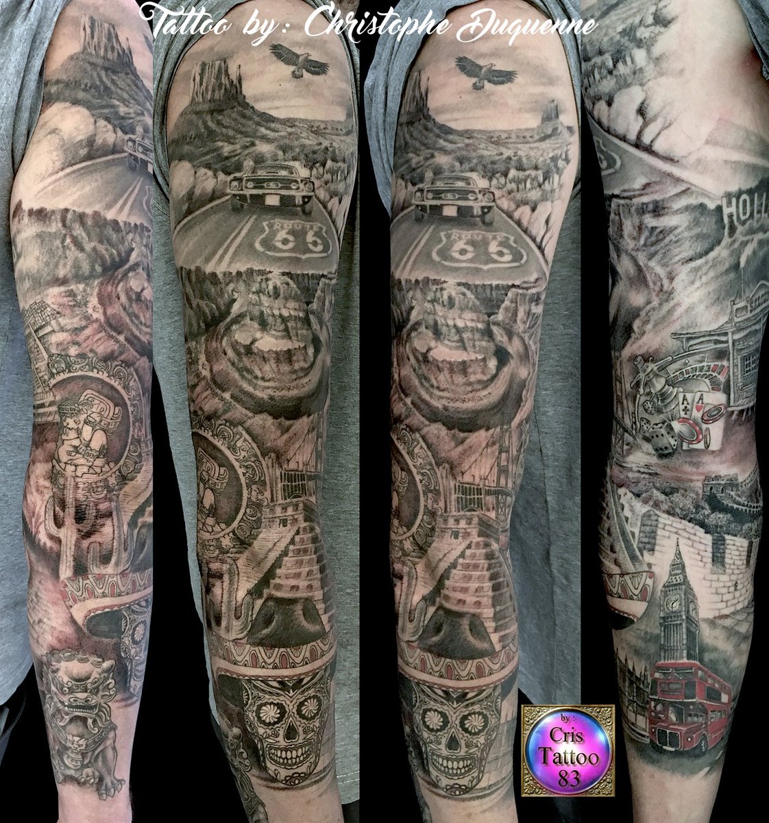 Road Trip Tattoo Sleeve, image size:1122x1200