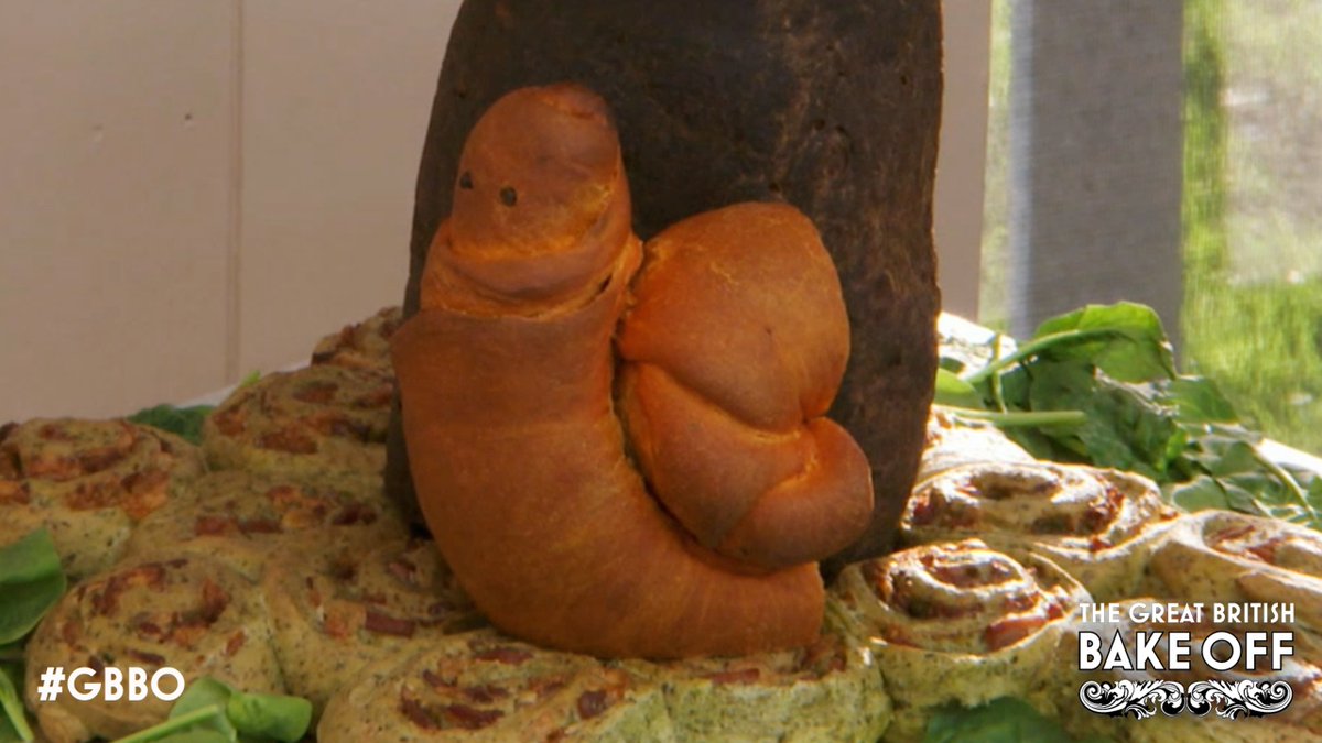BritishBakeOff's tweet photo. Farewell Julia. We’ll never forget your snail… #PastryWeek #GBBO https://t.co/A2WiSLoTqH
