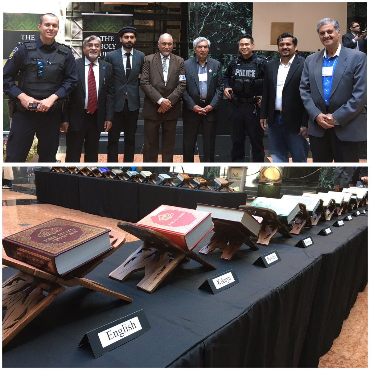 PRPInclusion's tweet photo. Holy Qur'an Exhibition at Mississauga City Hall. Thank you for the invite @kahanigo #prp #prpdiversity @PeelPoliceMedia https://t.co/3o6MD2uZTP
