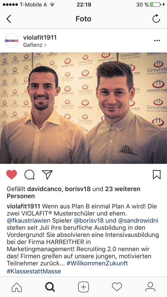 sandrowidni's tweet photo. Check out #VIOLAFIT !
Boris Vukovic & me go our own way
@m_ortlechner , @FKAustriaWien & @harreitherGmbH
#WillkommenZukunft https://t.co/C8TVLAJVdE