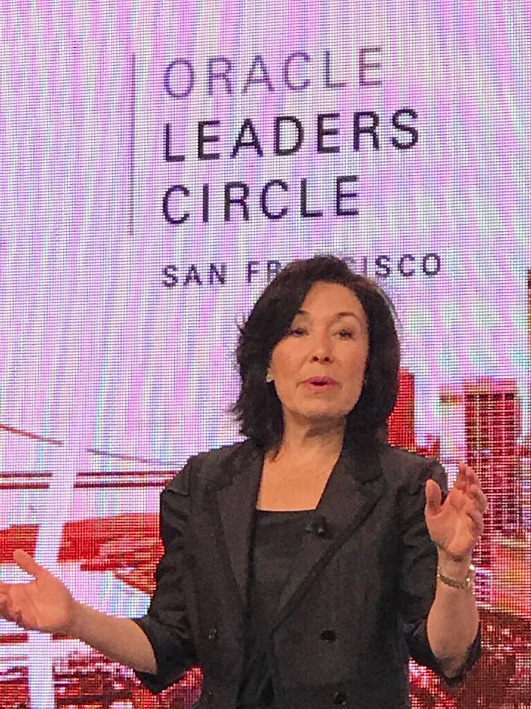 Carmenpizarro's tweet image. Safra Catz, Oracle CEO, always great, during the Leader Circle at #OOW17  #oracleinnovation17 #SanFrancisco