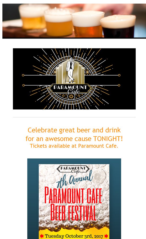 paramount_cafe's tweet photo. Beer Fest Tonight! https://t.co/q6CMPvidG5 https://t.co/Hb1iVTVM8L