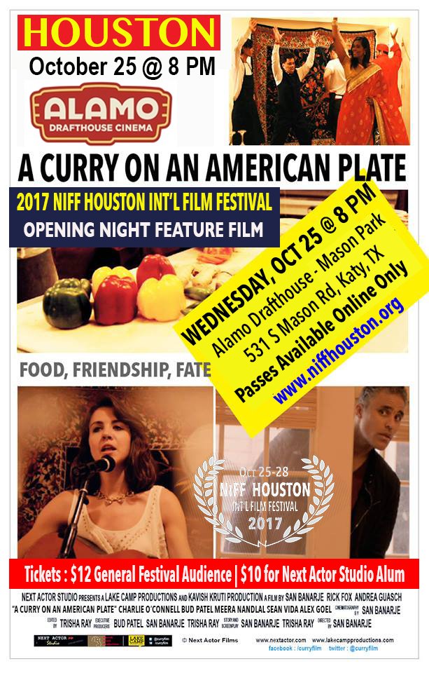 Sat. 10/14: Writer & Producer Trisha Ray, Film Director San Banerje talks about *A Curry on An American Plate*. Film @ Alamo Drafthouse, Wed 10/25 @8pm