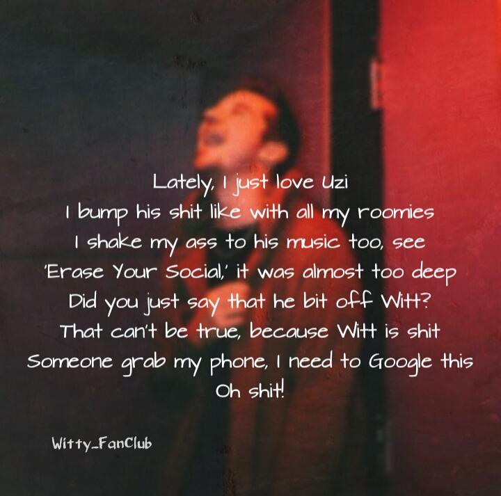 Witty_FanClub's tweet photo. 'You make music for the strip club
I make music for the barely copin"
-@WittLowry
#TeamWitt #ICNPT #WittLowry https://t.co/kovwkfGqp4