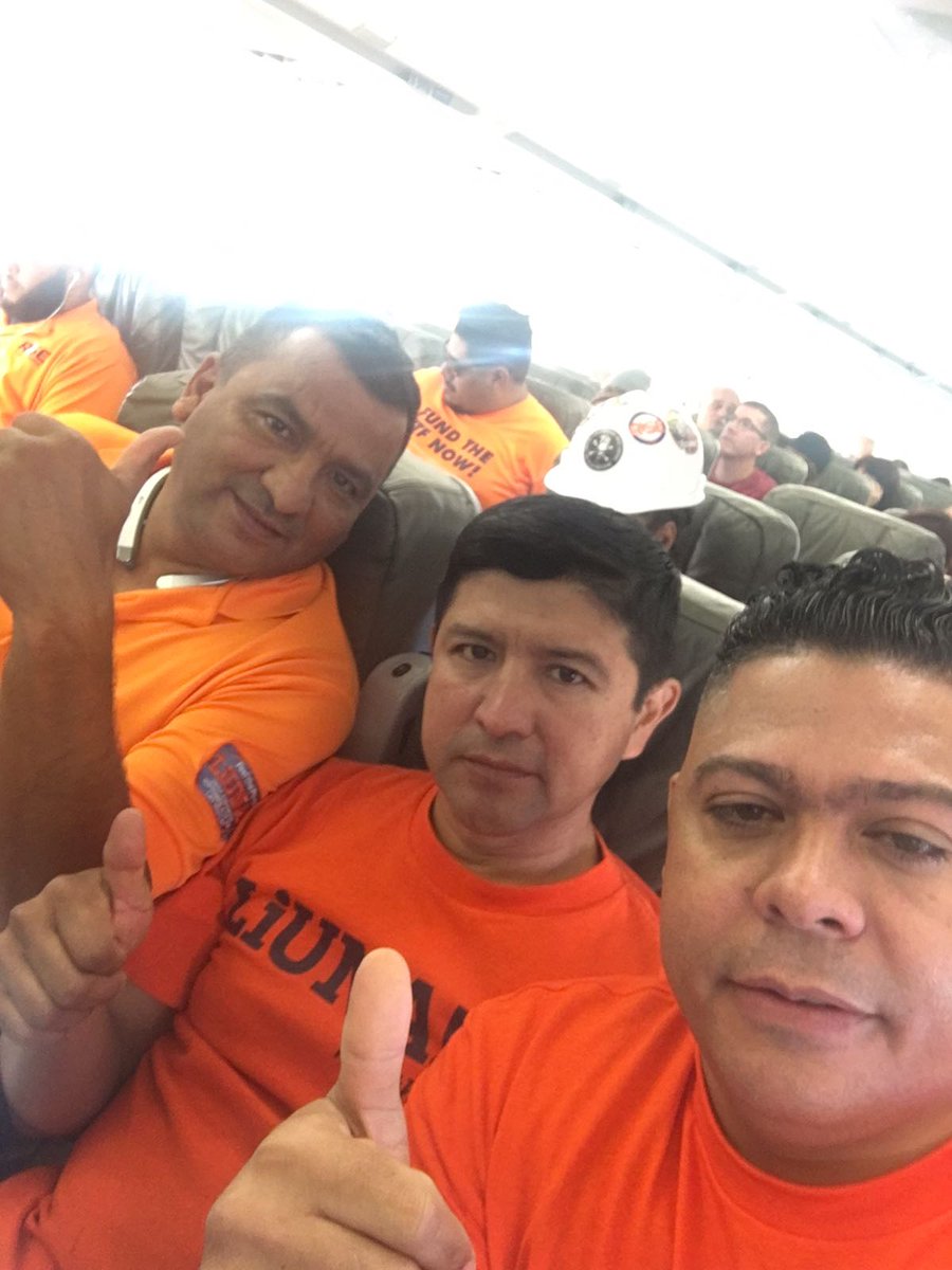 LiUNAEasternReg's tweet photo. Wheels up! #LIUNA Eastern Region members on a @JetBlue humanitarian flight to help #PuertoRico with #hurricanerelief. #1u #unionstrong https://t.co/73pzYkO4GZ