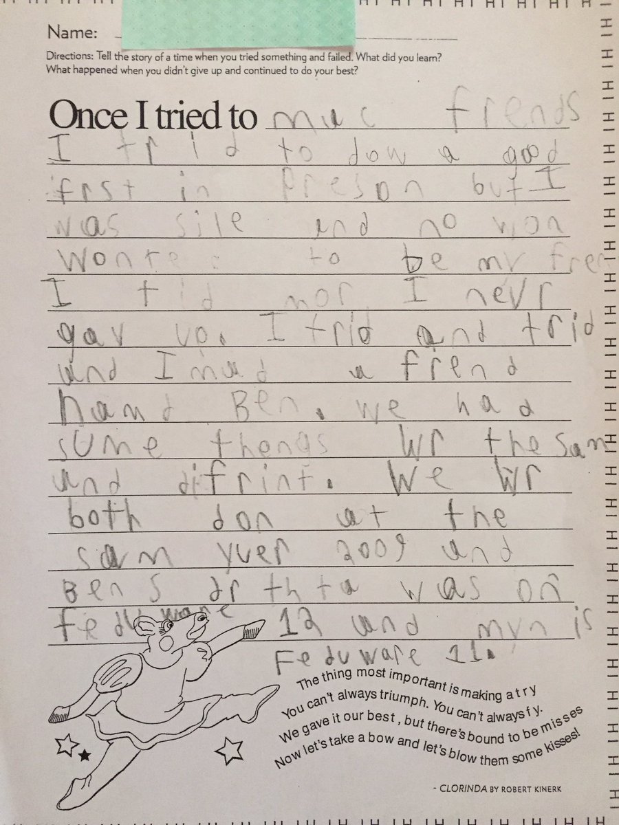 During a counseling lesson, I had the kiddos do a quick write after reading Clorinda. Be. Still. My. Heart. <a href="/FieldTigers/">Eugene Field School</a> <a href="/SJSD_Counseling/">SJSD_Counseling</a>