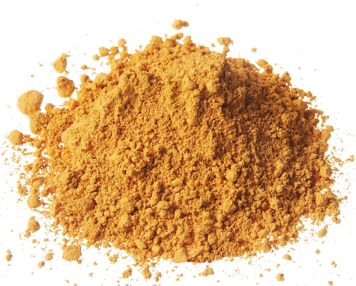 To mix Naples Yellow an ivory palette knife was used as steel blackened it. Read about the housepainter's pigments in The Anatomy of Colour.