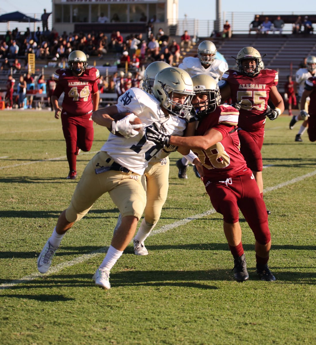 JGCleveland's tweet photo. Amazing year for @GriffCleveland. Midseason stats: 32REC, 524YDS, 4TD;
4ATT, 22YDS, 1TD; 1INT, 1TD. MORE to come. #NDHS #Gforce18 #HardWork https://t.co/2CBCUXlix9