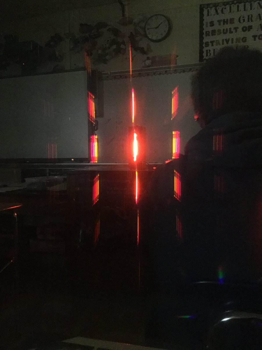 MrsRibichBHS's tweet photo. Chemistry demo today: Atomic emissions spectra. #elementfingerprints #electronsarewavingatyou #lightisenergy #bhmsd https://t.co/7eDc5kVwzE