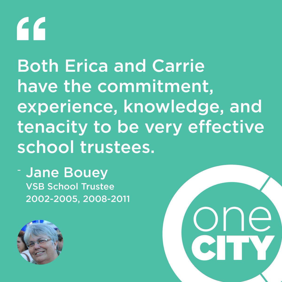 OneCityVan's tweet photo. OneCity School Board candidates @CarrieBercic &amp; @EricaJaaf receiving endorsements from respected #YVR public #bced advocates. #vanpoli https://t.co/yJlT0cYZkO