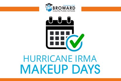 browardschools's tweet photo. The School Board of Broward County approved two scheduled early release days–10/19 &amp; 12/22–as makeup days for #Irma: https://t.co/U1saPGbkPK https://t.co/O1ETJbHwX7