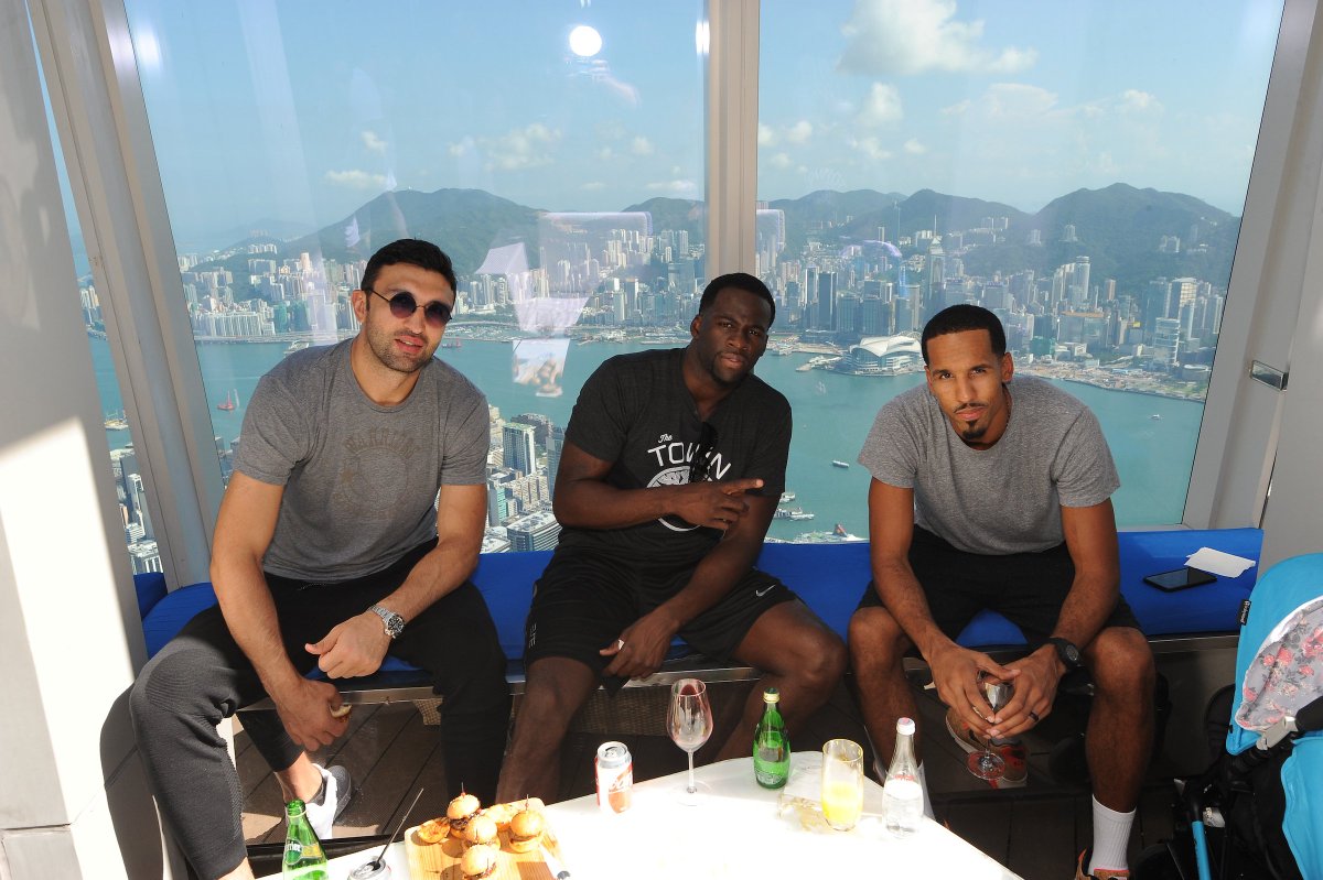 NBA's tweet photo. The @warriors visit Hong Kong during some down time. #NBAChinaGames https://t.co/GcUy77Fec9