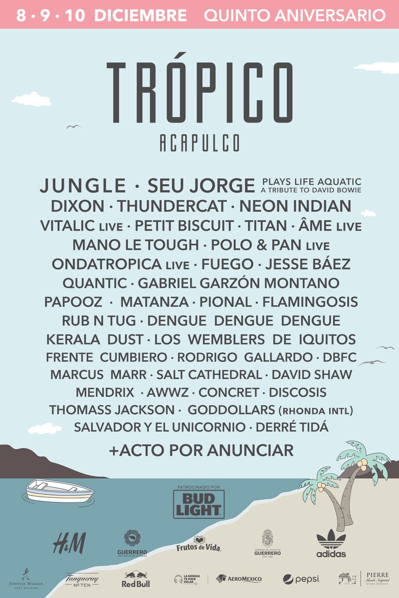 Tropicomx's tweet photo. Con ustedes... ¡el cartel oficial de Trópico 2017! 🌴😎🌊🌞 ¡Nos vemos en diciembre! #MeUrgeTrópico2017 
https://t.co/2XGYm8dcPQ https://t.co/XSaplfWz02