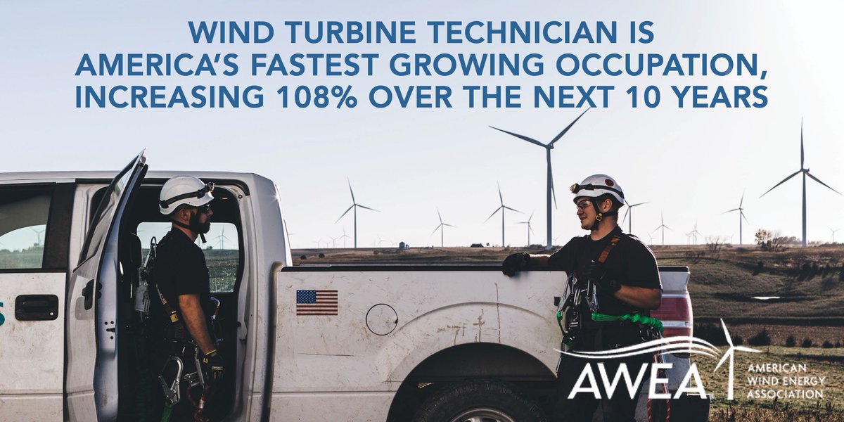 USCleanPower's tweet photo. Can you guess America's fastest growing #job? #windworks https://t.co/v7PseDs9Mo